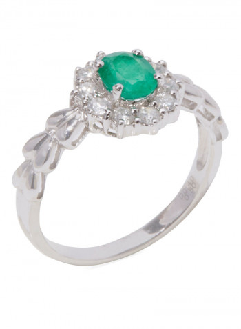 18 Karat Gold 0.41 Ct Emerald Ring