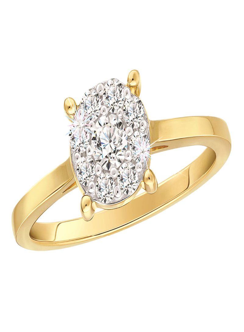 18 Karat Gold 0.42 Carat Diamond Illusion Promise Ring