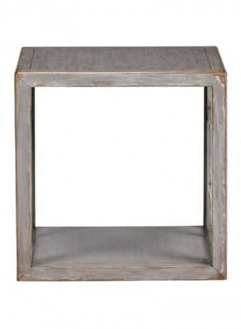 Dynasty Fretwork End Table Marble Grey 377 24x24x24inch