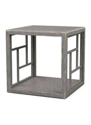 Dynasty Fretwork End Table Marble Grey 377 24x24x24inch