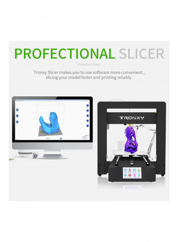 3D Desktop Printer With Touch Screen PLA Filament 220 x 220 x 220millimeter Black