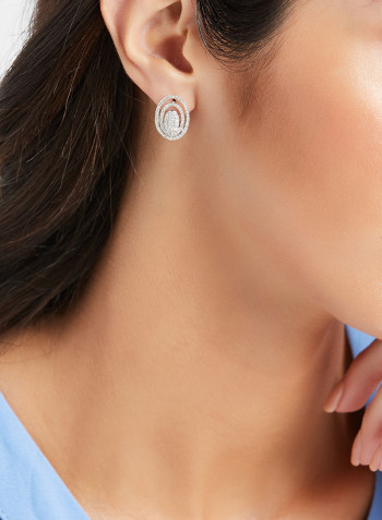 18 Karat White Gold Diamond Earrings