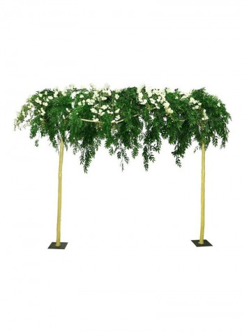 Artificial Italian Ruscus Flowering Wedding Arch Green/White