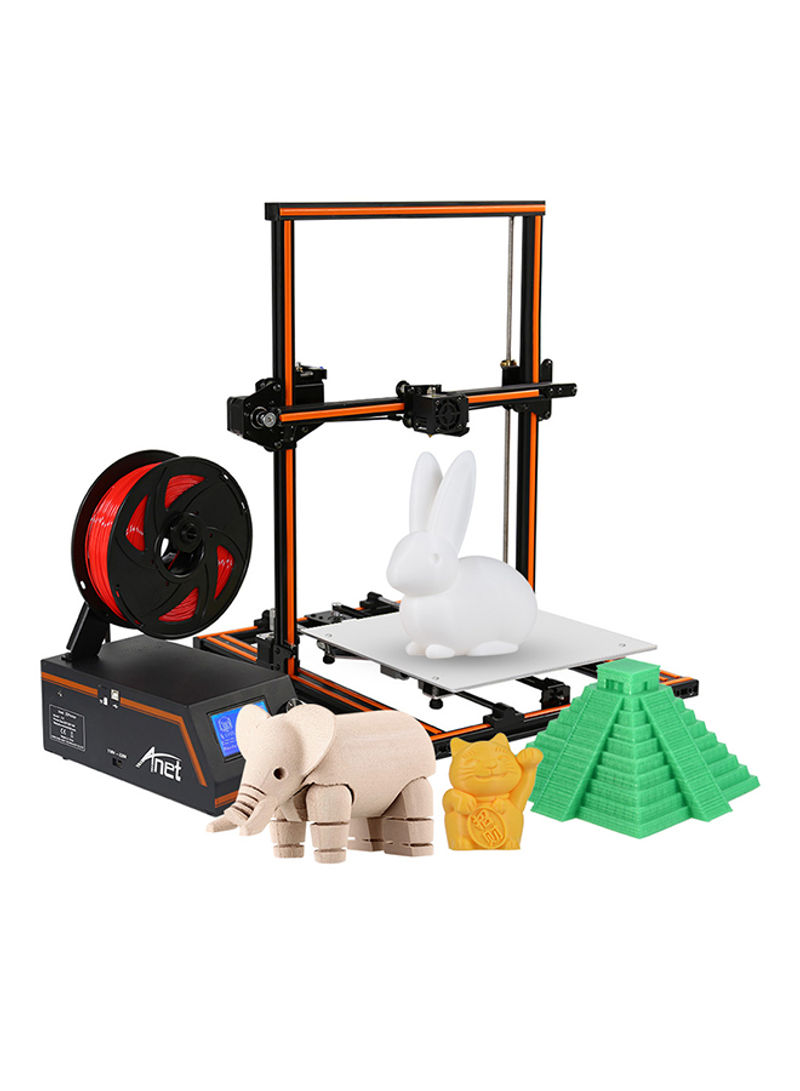 E12 3D Printer DIY Kit With 8GB TF Card Black/Orange