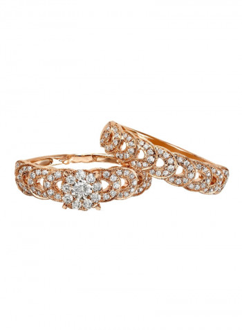 0.67 Ct Diamond Link Love Band Ring Set