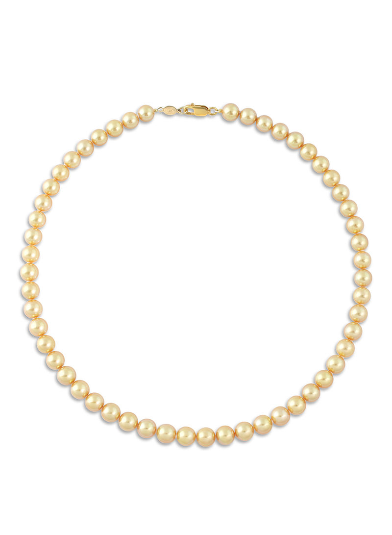 18K Yellow Gold Strand Japanese Akoya Pearl Necklace