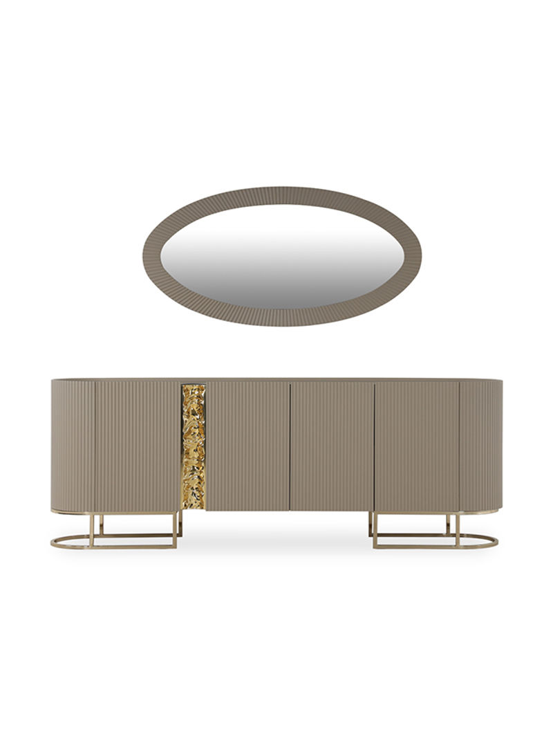 Cyprus Sideboard with Mirror Beige/Gold 242.5x49.5x88cm