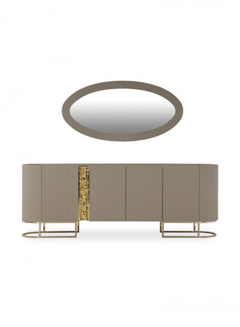 Cyprus Sideboard with Mirror Beige/Gold 242.5x49.5x88cm