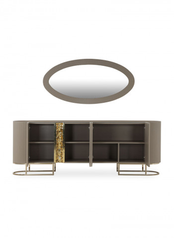 Cyprus Sideboard with Mirror Beige/Gold 242.5x49.5x88cm