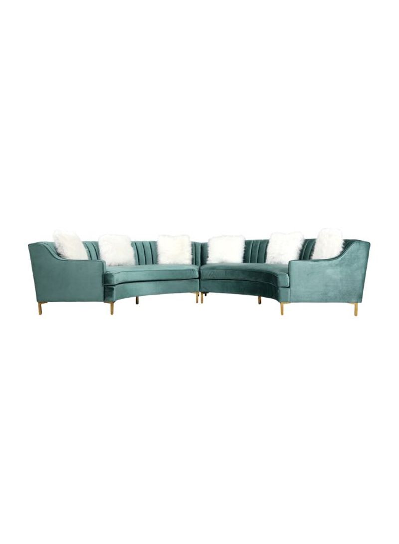 7-Piece Aqua Sectional Sofa Set Light Blue 380x70x175centimeter