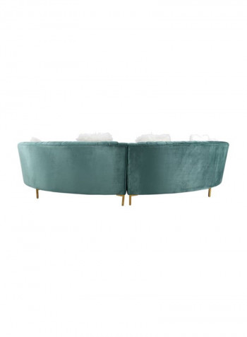 7-Piece Aqua Sectional Sofa Set Light Blue 380x70x175centimeter