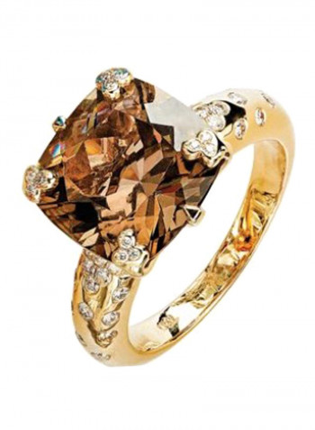 0.37 Ct Diamond Smoky Quartz Nouf Ring