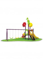 5-In-1 Swings Double Slides And Tube Slide Set 12019