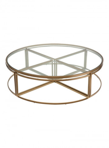 Club Round Coffee Table Clear/Gold 0x140x40سم