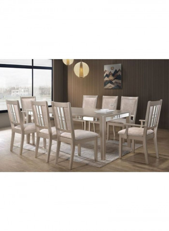 9 Pieces Claribel Wooden Dining Set Grey