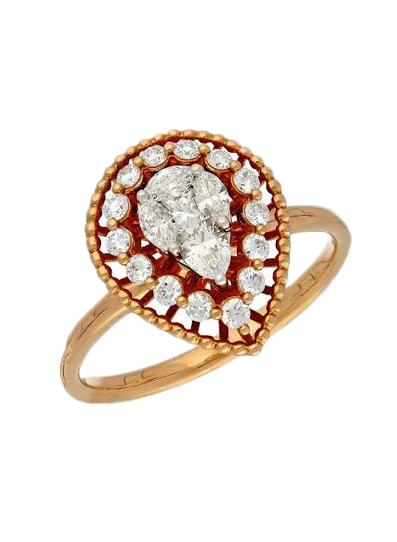 18 Karat Rose Gold 0.62Ct Diamond Studded Ring