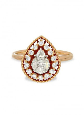 18 Karat Rose Gold 0.62Ct Diamond Studded Ring