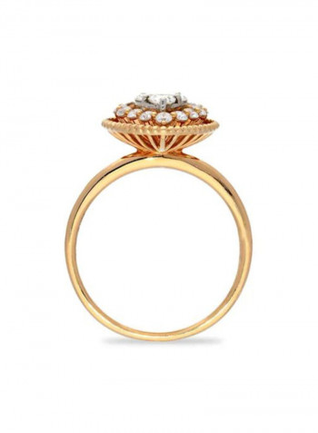18 Karat Rose Gold 0.62Ct Diamond Studded Ring