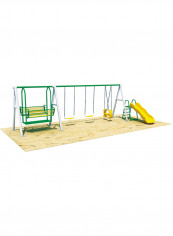 Outdoor 3 Seat Slide And 1 Slide Swing Chair 670 x 270 x 250cm