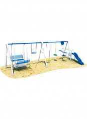 Outdoor Multi Shape 4 Seat And 1 Slide Swing Chair 670 x 270 x 250cm