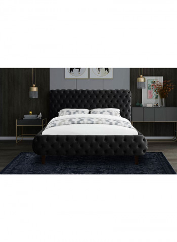 Hand Tufted Upholstered Super King Bed With Spring Mattress Multicolour 200x200x150cm