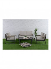 4 Seater Pringle Garden Sofa Set With Center Table Grey