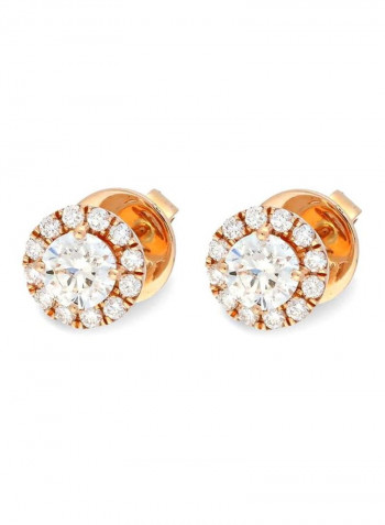 18 Karat Gold 0.69Ct Diamond Studded Stud Earrings