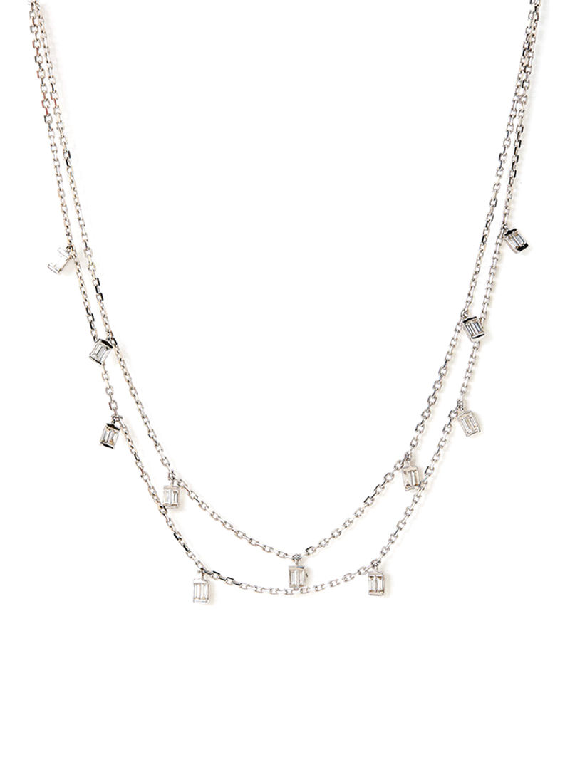 18K White Gold Diamond Studded Necklace