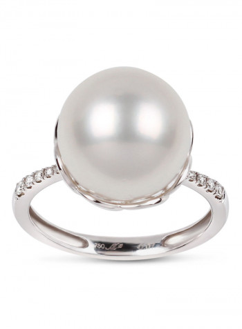 18K White Gold South Sea Pearl Ring