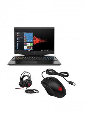 Omen 15-DH1070 Gaming Laptop With 15.6-Inch Display, Core i7 Processer/8GB RAM/1TB HDD + 256GB SSD/6GB Nvidia GTX 1660Ti Graphics Card With Omen 400 Mouse And Omen 800 Headset SHADOW
