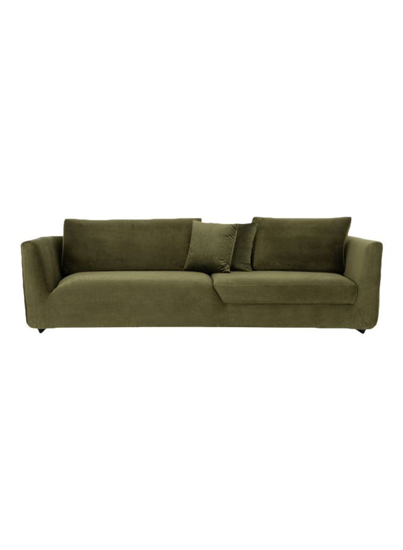 3-Seater Denn Sofa Green 255x67x93cm