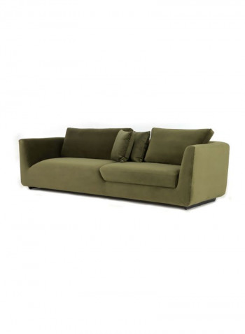 3-Seater Denn Sofa Green 255x67x93cm
