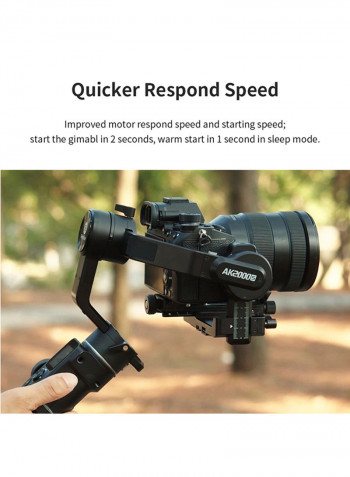 AK2000S 3-Axis Handheld Gimbal Stabilizer Black