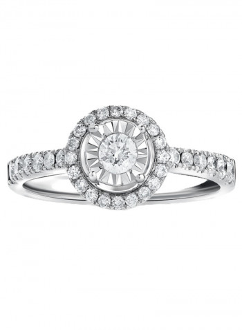 18K White Gold Diamond Studded Petite Ring