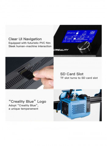 High Precision 3D Printer DIY Kit 45x59x61centimeter Black/Blue