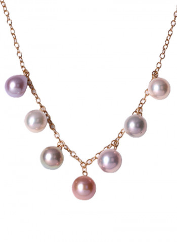18K Gold Freshwater Pearl Chain Necklace