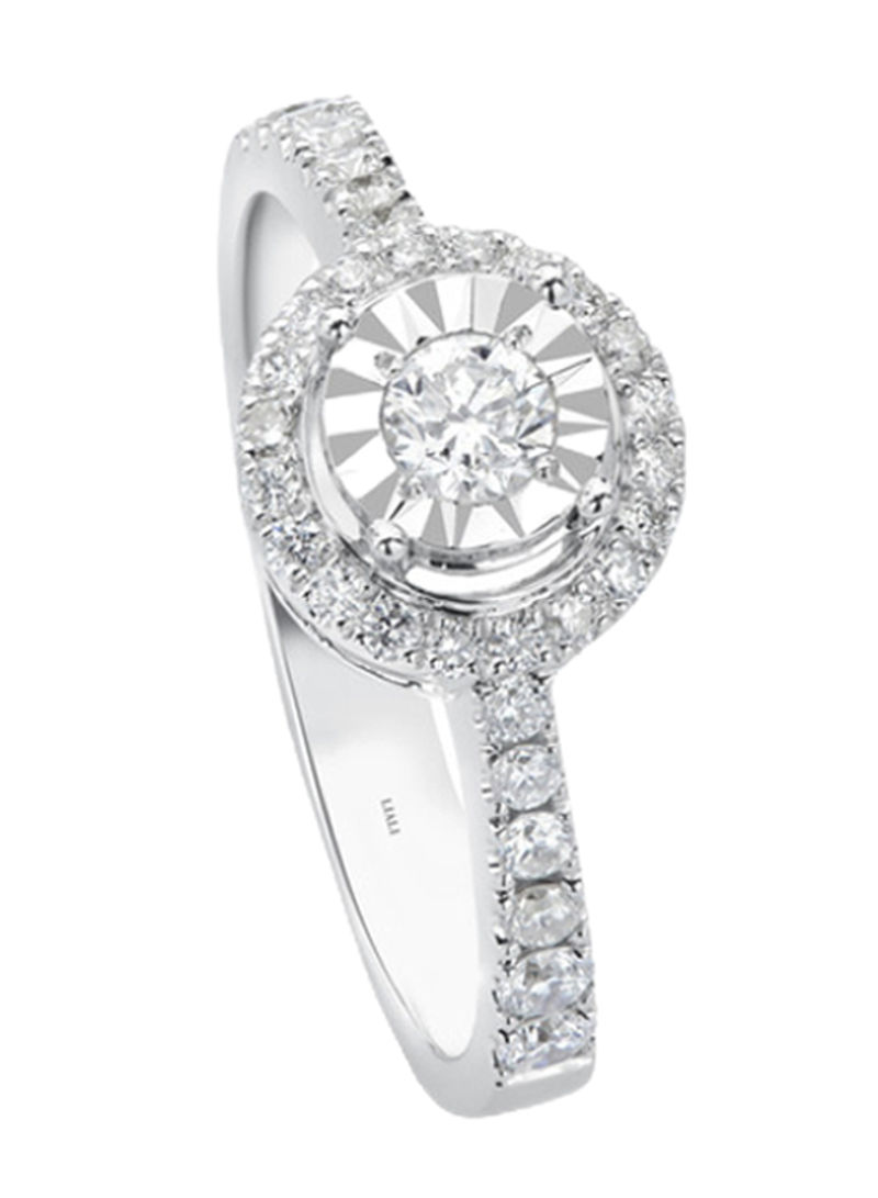 18K White Gold Diamond Studded Petite Ring