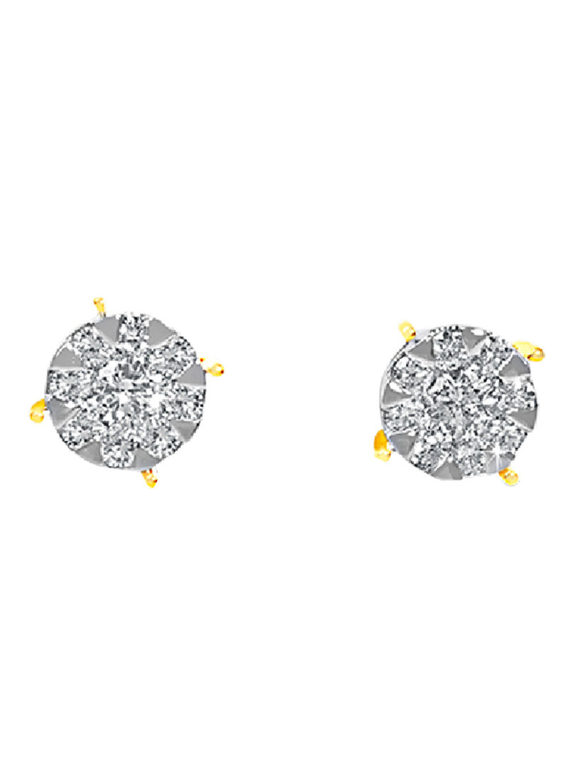 Yellow Gold 0.65 Carat Diamond Illusion Studs Earings