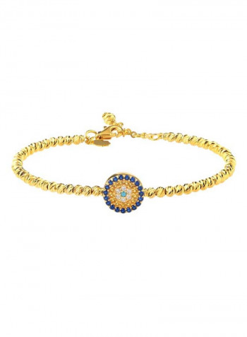 22K Gold White Sapphire Quartz Gold Bracelet