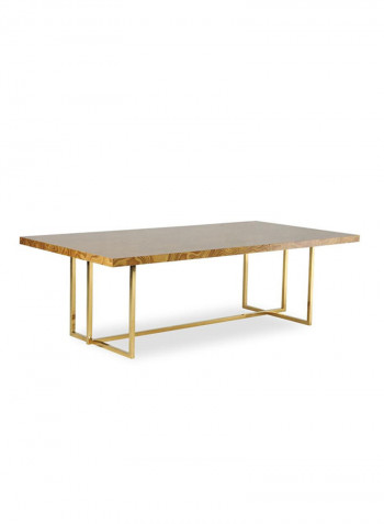 Clara Dining Table Gold/Brown 240 x 120 x 75cm