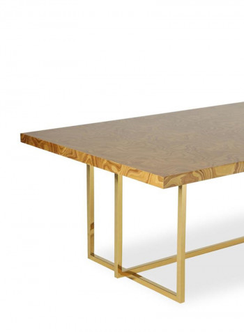 Clara Dining Table Gold/Brown 240 x 120 x 75cm