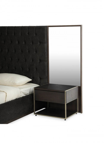 Nairobi King Bed With 2 Nightstand Black 180x200x150cm