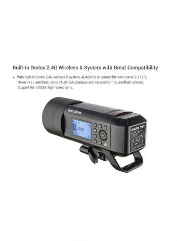Witsro AD400Pro All-in-One Outdoor Flash Light Black
