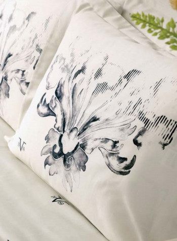 Versace 19.69 "Ortensia" Bedspread 240x260 Cm + Two Pillowcases 50x75 Cm Cotton Grey 240x264cm