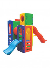 Indoor Outdoor Multi Tunnel Playhouse And Slide Set 342x179x200centimeter