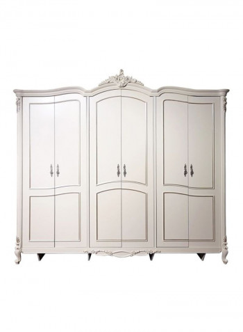 Isabelle Wooden Armoire White 275x220x66centimeter
