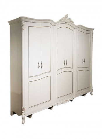 Isabelle Wooden Armoire White 275x220x66centimeter