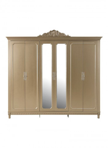 Melika 6-Door Wardrobe Beige 256x56x240cm