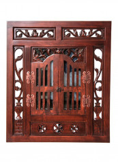 Handmade Decorative Mirror With Wooden Frame Brown