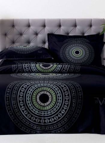 VER1969 Bedspread Set Cotton Black 240x260cm